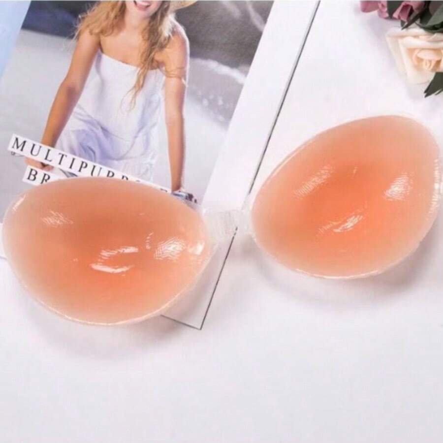 Invisible Silicone Adhesive Bra Enhances And Lifts Breasts - 米色 - 查看 1