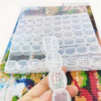 28/56 Rutnät Diamantmålning Förvaringslåda Pärlor Organiserare Diamant Nagelkonst Hantverk Behållare Diamantbroderi Verktyg Tillbehör