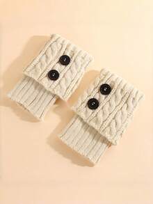 Women's Winter Warm Boot Covers, Crochet Short Boots Socks, Button Over-The-Knee Boot Covers, Women's Warm Twisted Crochet Leg Warmers, Wool Leg Warmers And Boot Covers, Winter Cold-Proof Boot Socks Warm Gift, Christmas Gift, Fashionable Warm Gift - Multicolor - View 24