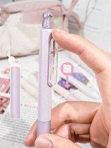 一盒4支装创意猫咪造型0.5mm速干中性笔，速干黑色墨水，轻巧塑料笔身，办公用品黑色中性笔，可爱猫咪珠光闪粉按压式中性笔，书写流畅，适用于办公、日记、猫咪爱好者礼物、创意文具、创意设计办公人员专属 - 彩色 - 查看 12