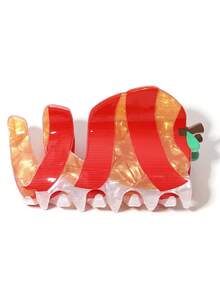 1pc Apple Peeler Grabber Red Hair Clip, Novel Hair Styling Tool, Hair Accessory And Fashionable Women's Accessory, Suitable For Parties, Gifts, Banquets, Weddings, Valentine's Day, Birthdays, And Various Occasions. Fashion Claw Clips Elegant Hair Claws Casual Hair Clutch Beauty Hair Jaw Clip - Red - View 8