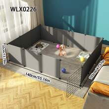 Indoor Small Dog Fence With Toilet Area, Home Use Pet Barrier Cage, Anti-Escape Dog Kennel