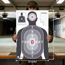 Papel de lente de campo de disparo, lente de práctica de silueta de 23 x 35 pulgadas, uso en interiores y exteriores, compatible con pistolas, pistolas BB, Airsoft, rifle, entrenamiento de pistola BB - 10 - Ver 4