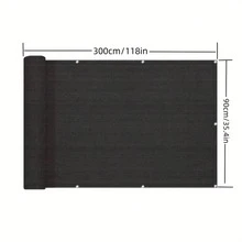 Heavy-Duty Privacy Screen Fence Panel - Black Woven Fabric Mesh Net Cover With 90% Sun Blockage &, Breathable Black/White Poles-Compatible Panels For Backyard, Garden, Pool, Pet Barrier (Easy Assembly)