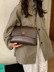 Fashionable High-End Women's Handbag, New Luxury One Shoulder Bag, Retro Large Capacity Tote Bag, Messenger Bag - Coffee - View 2