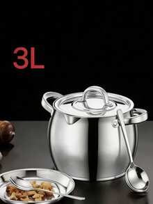 4-Piece Thickened Stainless Steel Mesh Oil Container, Large-Capacity Double-Handle Oil Can, Separated Design, Suitable For Home And Restaurant Use, High Temperature Resistant And Durable, 4/3 Liters / 17.02 Cm - Multicolor - View 12