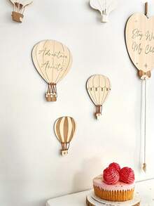 Removable Balloon Theme Wall Stickers, Wooden Children's Room Decor - Easy To Apply Stickers, Create A Fun Birthday Party Or Children's Room Wall Decor - Decorate - View 4