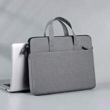 Laptop Sleeve Bag, Large Capacity Briefcase, Velvet Storage Bag, Business Laptop Scratch-Resistant Protective Case, Minimalist Computer Inner Bag Laptop Case Laptop Cover Computer Bag Carrying Hand Bag Laptop Bag Water Resistant Travel Essentials - Dark Grey - View 1