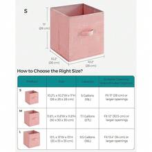 Storage Cubes, 11-Inch Non-Woven Fabric Bins With Double Handles, Set Of 6, Closet Organizers For Shelves, Foldable, For Clothes, Jelly Pink UROB026R01,10.2''Lx10.2''Wx11''H,JellyPink - JellyPink - 查看 7