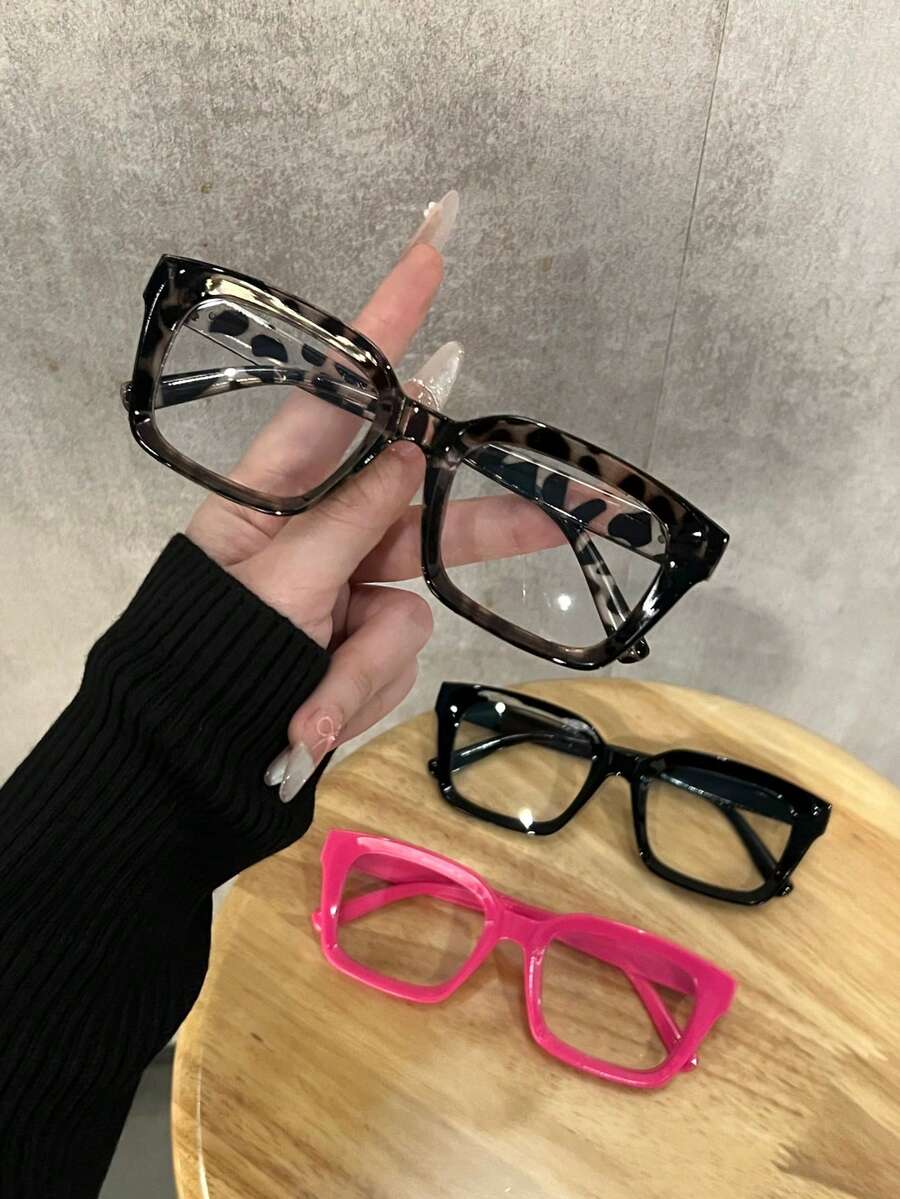 1 Pair Women's Square Frame Fashion Glasses Minimalist Casual Bohemian - White Bean Curd - View 1
