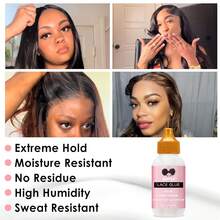 Goiple Wig Care & Styling Kit, Includes Anti-Frizz Moisturizing Wig Care Solution, 60ml Melting Spray, Wig Frontal Glue, Glue Remover, Hair Wax Stick, Hairline Styler, Comb, Elastic Band, Waterproof Wig Glue, Suitable For All Wigs, Daily Wear, Cosplay - 100ml - 查看 7