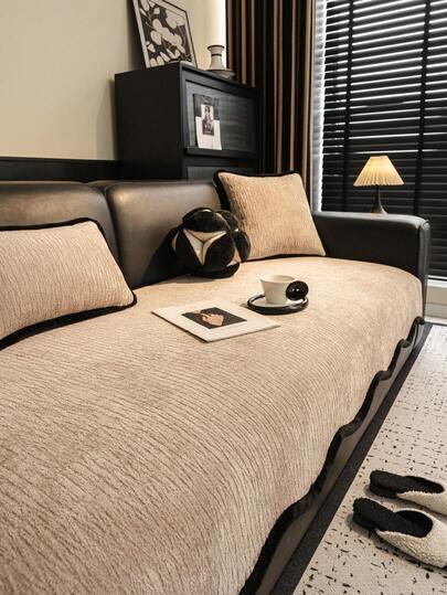 1件时尚不对称沙发垫套，奢华防滑亲肤，保护沙发，装饰性强，柔软舒适，经久耐用，优雅大方。