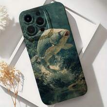 2026 nueva funda de teléfono esmerilada, funda de teléfono con impresión de pez saltando en el agua para  17 15 Pro Max,  17 14,  17 13, funda de protección para teléfono  Galaxy S23 S22 S21, regalo de funda de pareja para novio y novia, regalo de San Valentín y cumpleaños - Azul Klein - Ver 6