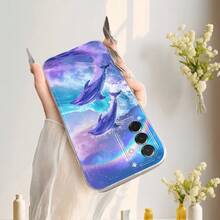 Funda de Teléfono de Delfín Arcoíris Compatible con Samsung Galaxy A03S A04 A05S A06 A07 A13 A14 A15 A16 5G A17 A21S A22 A23 A24 A25 A26 A32 A34 A35 A36 A50 A52 A53 A54 A55 A56 A73 S21 Ultra S22 Plus S23+ S24 FE S25 Funda de Teléfono Transparente de Caricatura a Prueba de Golpes de Cobertura Completa TPU Funda Protectora de Carcasa Suave Simple y a la Moda - Multicolor - Ver 8