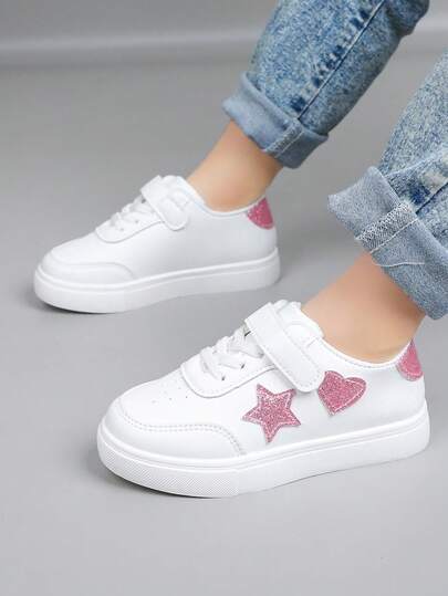 1 Pair Baby Girls Casual Minimalist Fashion Sneakers, Versatile Everyday Outdoor Wear