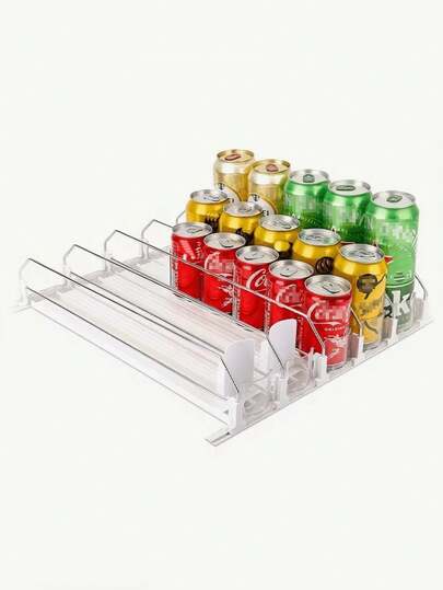 Beverage Pusher, Refrigerator Bottle & Can Organizer With Upgraded Dual-Layer Dividers And Positioning Clips, Kitchen Supplies, Wardrobe Storage & Organization, Desktop Storage