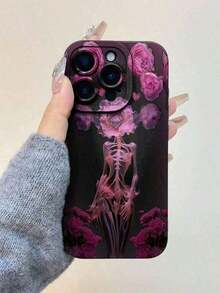 Un diseño con un patrón de calavera de rosa. Esta es una funda de smartphone de moda que es compatible con MEI. Adecuado para los siguientes modelos: 17/17pro/17Air/17promax/16e/16/16pro/16promax/15/15pro/15promax/15plus/14/14pro/14promax/14plus/13/13pro/13promax/13mini/12/12pro/12promax/12Mini/11/11pro/11promax/XSMax/XS series, y Galaxy S22/S23/S24/S25/Plus/FE/Edge/Ultra series. Es adecuado tanto para hombres como para mujeres. Esta es una funda para teléfono adecuada para otoño e invierno. Además, también hay estilos de fundas para teléfonos para Halloween y Navidad, lo que las convierte en una excelente opción de regalo. - Negro - Ver 5