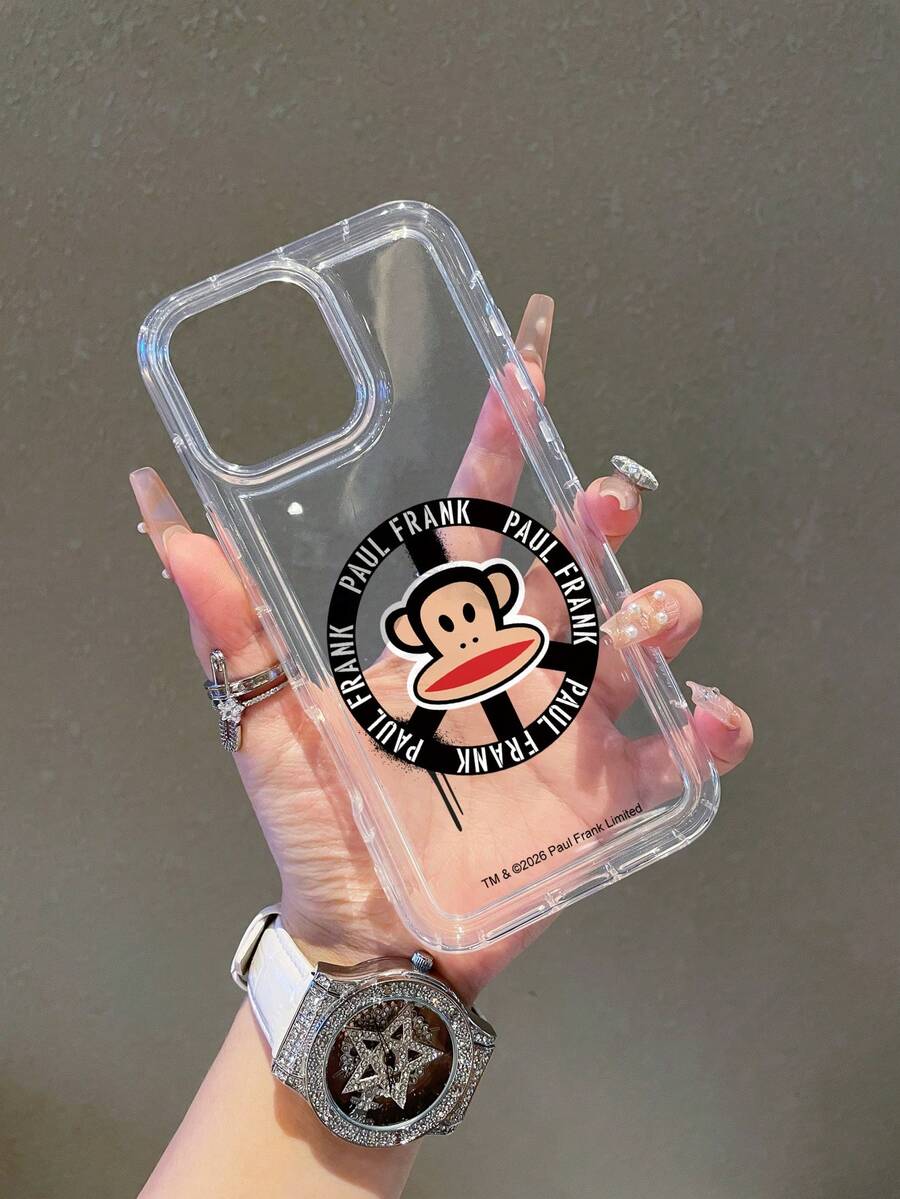 官方授权 Paul Frank 透明气囊手机壳，全方位防震保护摄像头，大嘴猴子和字母图案，全新设计，兼容 13/14/15/16 Pro Max - 彩色 - 查看 1