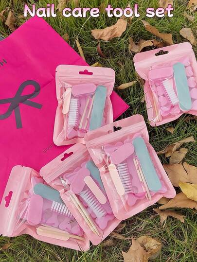 9-Piece Manicure Tool Set, Mini Nail File, Polishing Pad And Nail Polish Brush (Odorless, Suitable For DIY Jewelry Polishing And Nail Care), Nail Care Products / Strong Nail Care / Durable Manicure Tools, Manicure Set, Suitable For Home Nail Salon DIY, Nail Supplies, Manicure Tools, Back-To-School Season, Manicure, Nail Tips, Nail Care, Nail And Foot Care Tools.