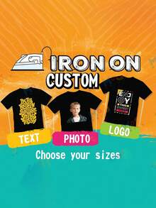 Stiker Setrika Panas Vinyl DTF Custom Gambar dan Teks untuk Berbagai Ukuran, Gunakan Desain atau Foto Anda untuk Personalisasi DIY, Cocok untuk Dekorasi Kaos, Bantal, Tas dan Pakaian, 1/5/10/20 pcs - MultiWarna - View 3