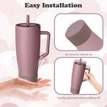 2 botas de silicona compatibles con  Era vaso de 40 onzas y 30 onzas, funda antideslizante para protección de botellas de agua, sin BPA - Rosa Gris Pardo - Ver 4