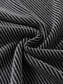 女士圆领罗纹上衣（夏季款） - 黑灰色 - 查看 7