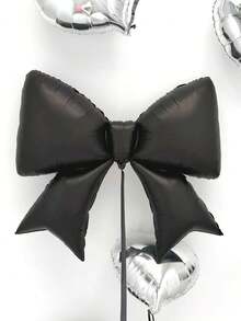3 globos de aluminio grandes con moños negros, adecuados para fiestas de cumpleaños, baby shower, bodas, compromisos, aniversarios y decoración del Día de San Valentín