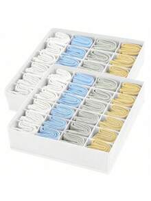 1pc/3pcs Set Solid Color Non-Woven Fabric Underwear, Socks Storage Box, Wardrobe Organizer For Bras, Socks, Ties, Scarves, Home Decor, Holiday Decoration, Bedroom Decor - White - View 6