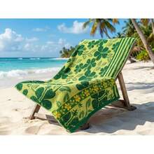 Large Bath Towel Set 140x70cm Embroidered Soft Terry Cloth High Quality Assorted Designs - Green - View 1