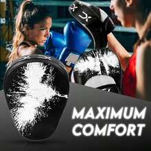 DALLX - Guantes deportivos de punzonado, con gancho y jab curvados para entrenamiento de artes marciales, karate, kickboxing, Muay Thai con correas ajustables ventiladas - Blanco - Ver 6