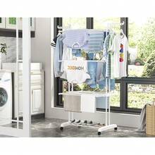 HOMIDEC Clothes Drying Rack, Large 4-Tier Foldable Drying Rack Clothing(67.7H X 19.7W X 30L Inches), Movable With 4 Castors. Multifunctional Stainless Steel Laundry Drying Rack, White,White - 白色 - 查看 8