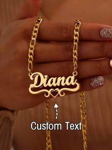 1pc Personalized Women's Fashion Text Necklace, Matte Finish, Stainless Steel Material, NK Chain, Retro Streetwear Style, English Name Pendant Jewelry, Mother's Day Gift, Birthday Gift, Suitable For Daily Wear - Multicolor - View 2