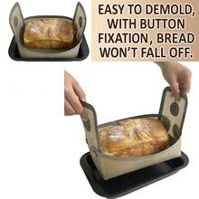 1pc Silicone Bread Loaf Pan, Bread Mat With Buttons To Prevent Overflow, For 9x5 Inch Bread Pans - Baking Liners, Nonstick & Reusable, Easy To Clean, High Temp Resistant - Multicolor - View 5