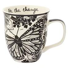 Karma Gifts KA101840A Boho Black and White Mug Butterfly - Mariposa - Ver 1