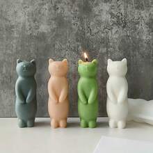 1pc 3D Cute Cat Shaped Candle Making Craft Silicone Mold