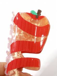 1pc Apple Peeler Grabber Red Hair Clip, Novel Hair Styling Tool, Hair Accessory And Fashionable Women's Accessory, Suitable For Parties, Gifts, Banquets, Weddings, Valentine's Day, Birthdays, And Various Occasions. Fashion Claw Clips Elegant Hair Claws Casual Hair Clutch Beauty Hair Jaw Clip - Red - View 6