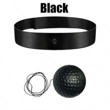 Set de diadema con bolas de reflejos de boxeo, bolas de reflejos en cuerda, equipo de boxeo con pelota de golpeo, excelente para la coordinación mano-ojo, velocidad de golpeo y reacción de combate - Negro - Ver 3