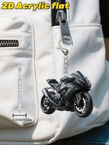 2D Piatto - Portachiavi in acrilico colorato e cool di una moto nera - Moschettone, perfettamente adatto per chiavi di auto, zaini, borse a mano, ciondoli per borse, accessori per auto, decorazione per confezioni | Design divertente | Materiale acrilico, può essere usato come decorazione per portafogli, accessori per telefoni, regali per vacanze, compleanni, San Valentino, matrimoni, damigelle, souvenir, regali per il Ramadan - Multicolore - Visualizzare 8