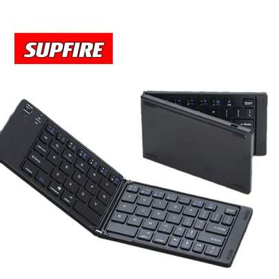 Teclado Sem Fio Bluetooth Portátil Dobrável Leve Ultrafino Para Tablet Celular PC