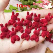 10个迷你植绒兔子组合装，植绒动物珠子，DIY工艺吊坠，发夹配件，手工复活节礼物，节日用品，理想的手工斋月和复活节礼物 - 彩色 - 查看 14