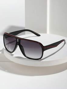 POLASUP 1pc Retro PC Plastic Frame Classic Aviator Fashion Glasses With Decorative Line (Including Glasses Strap And Gift Packaging), Suitable For Outdoor Activities, Sports, Driving, Cycling, Men For Summer Beach Vacation,Outdoor,Travel - Black and White - View 14