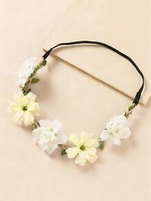 1pc Bohemian Artificial Flower Headband, Cute Floral Wreath Decor For Valentine's Day, Girls Party, Wedding Accessories - Multicolor - View 13