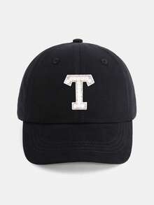 1顶个性化珍珠水钻字母儿童棒球帽（A-Z字母） - 适合1-5岁儿童，可调节帽檐儿童休闲帽 - 黑色 - 查看 39