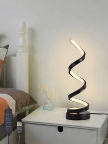 1pc Modern Spiral LED Desk Lamp With Adjustable Lighting, Suitable For Bedroom, Study Or Living Room, Space-Saving Design, USB Powered, Perfect Gift For Friends And Family