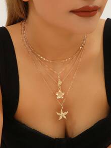 1pc Punk Style Thick Metal Chain Necklace For Women - Yellow Gold - View 10