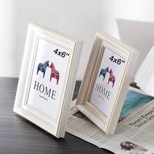 Marcos para fotos 2 Piezas, Portaretratos de 4x6 pulgadas,Marcos Decorativo para Cuadros de Pared y Mesa,Blanco 4x6 - Blanco - Ver 3