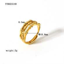 European And American INS Niche Stainless Steel Ring 18K Gold Plated Adjustable Hand Jewelry For Women Vintage Titanium Steel Accessories - YYR023149 - Xem 7