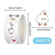 500PCS/Roll Funny Silly Goose Meme Sealing Sticker Cute Animals Roll Decal DIY Luggage Phone Guitar Scrapbook Party Gifts - Multicolor - View 1