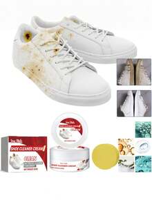 Shoe Cleaning Paste Set, Shoe Whitening Cleaner To Remove Yellow Edges Without Water Washing, One-Step Whitening Paste