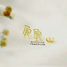 Personalized Gold Letter Earrings - Customized Letter Jewelry, Elegant Stainless Steel Gold-Plated Earrings, Daily And Party Ladies' Jewelry Gifts (Christmas, Valentine's Day, Anniversaries) - Durable Custom Birthday Or Name Souvenirs, Fashionable Accessories, Exquisite Craftsmanship - 彩色 - 查看 3